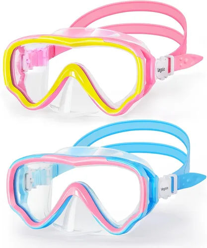 Miniatura 11 de VegoVia Gafas de natación para niños con cubierta para la nariz, antiempañamiento de visión amplia, máscara de natación transparente para niños