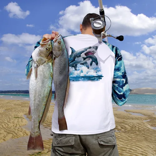 Miniatura 40 de Palmyth - Camiseta de pesca para hombre, con manga larga, protección solar ultravioleta FPU 50+, con bolsillo