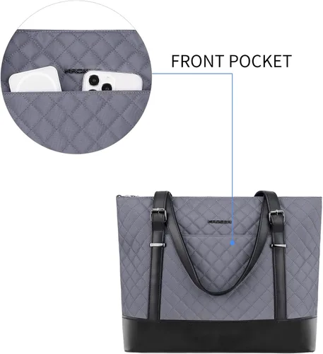Miniatura 2 de Bolsa de mano para laptop KROSER para mujeres, bolso para maestra, bolso para computadora de 15.6 pulgadas, maletín de trabajo, bolso de hombro