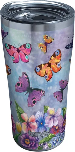 Miniatura 10 de Tervis Traveler Traveler Butterfly Garden - Vaso aislado de triple pared para viaje mantiene las bebidas frías y calientes, 20 onzas, acero
