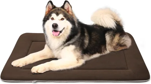 Miniatura 8 de Magic Dog Cama grande para perros – Almohadilla suave para jaula de 42 pulgadas, lavable a máquina, con parte inferior antideslizante, color café