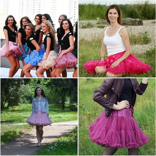 Miniatura 7 de Falda de enagua para mujer falda de tutú hinchada para adultos falda de ballet en capas vestido de enagua de tul para disfraz