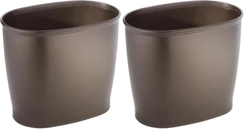 Miniatura 9 de iDesign - Cubo de basura delgado de plástico para baño, pequeño para dormitorio, oficina, escritorio, dormitorio, bronce Cubo de basura pequeño