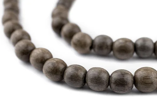 Miniatura 8 de TheBeadChest - Cuentas redondas de madera gris natural (0.157 in)