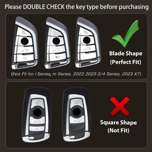 Miniatura 2 de OLLEN Funda de Metal Pesado para Llavero, Compatible con BMW 2 5 6 7 Series X1 X2 X3 X5 X6 GT Series, Carcasa de Protección Completa para Llavero