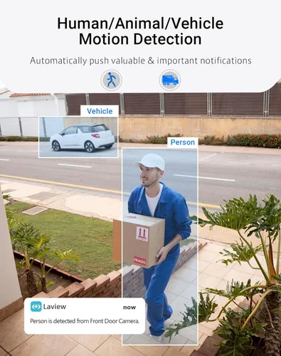 Miniatura 6 de LaView - Cámaras de seguridad para exteriores 4K, cámaras HD de 8MP para seguridad del hogar con detección humana por IA, impermeables IP65, Blanco