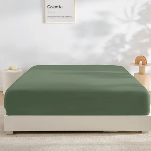 Miniatura 10 de GOKOTTA Sábana bajera ajustable solo tamaño King, 100% rayón derivado de bambú, ultra suave, refrescante y transpirable, con 4 correas elásticas
