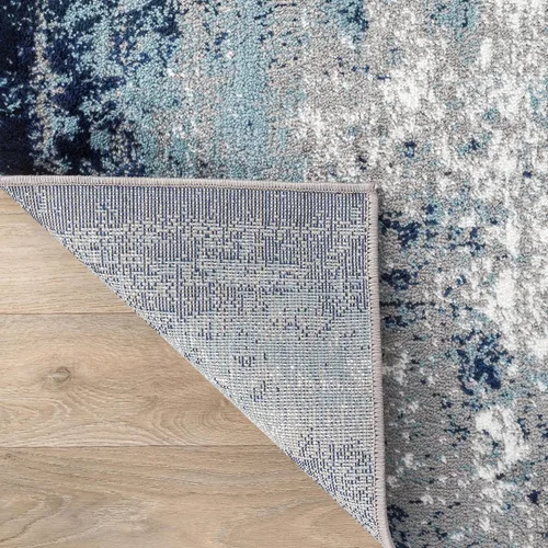 Miniatura 6 de Rugshop Alfombra abstracta azul envejecida moderna inspirada en acuarela bohemia para entrada, cocina y baño, 2 x 3 pies