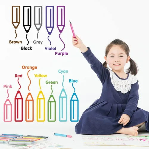 Miniatura 5 de PLIGREAT Lápices de 12 colores adhesivos de pared, calcomanías de pared para despegar y pegar, adhesivo de pared de vinilo extraíble para el hogar