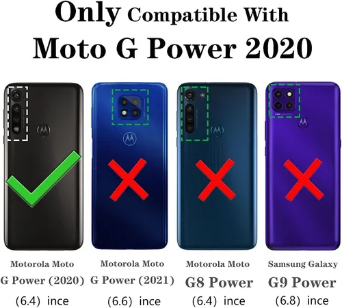 Miniatura 3 de Yiakeng Funda para Moto G Power 2020, Motorola G Power 2020 con protector de pantalla, fundas protectoras de grado militar con anillo para Moto G