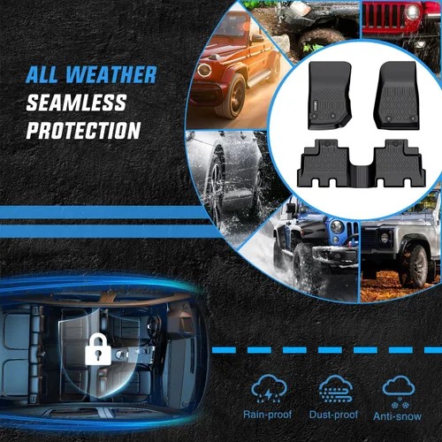 Miniatura 5 de Alfombrillas de suelo de TPE Nilight para Jeep Wrangler JK Unlimited 4 puertas 2013 2014 2015 2016 2017 2018 (no para JL y 4XE), revestimientos