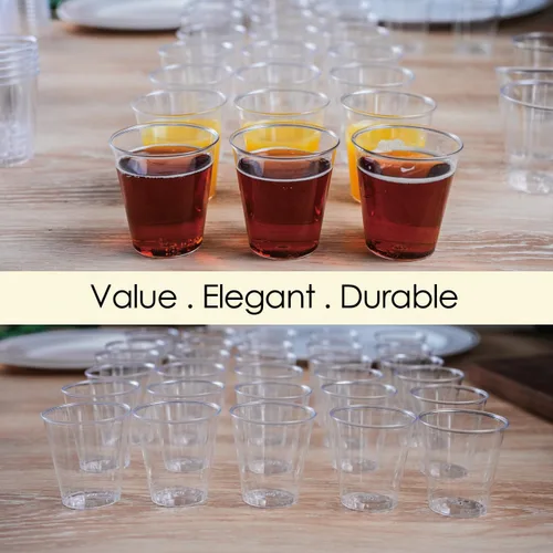 Miniatura 4 de 100 piezas de vasos transparentes premium de 1 onza. Vasos transparentes desechables para degustación de vino, vodka, whisky, shots de gelatina