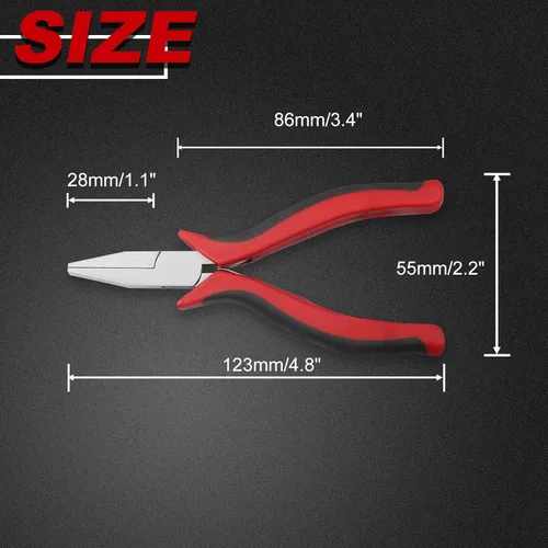 Miniatura 7 de SPEEDWOX Alicates de punta plana – 4.5 pulgadas de microscadena, alicates finos de pico de pato, mandíbulas lisas, mini herramienta de fabricación