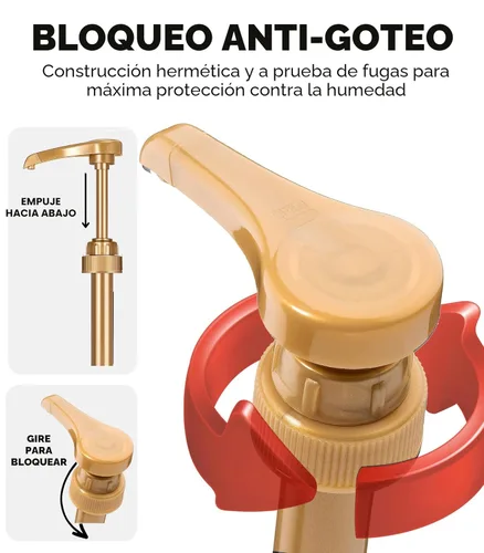 Miniatura 2 de Paquete de 6 dispensadores de jarabe de café Little Squirt Gold – Para botellas de 750 ml (25.4 oz)