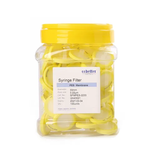 Miniatura 18 de Paquete de 100 Filtros de Jeringa PTFE para Laboratorio Filtros de Filtración Hidrofóbica Tamaño de Poro 0.22μm Diámetro 13mm No estéril Rojo
