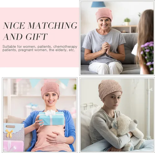 Miniatura 7 de Gorro holgado para mujer, 5 piezas, turbante, elástico, para el cáncer, gorros, bufanda para dormir