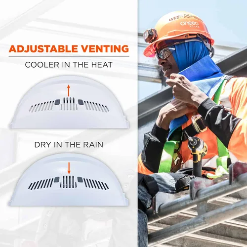 Miniatura 4 de Casco duro ventilado con luz, estilo gorra, suspensión de trinquete, Clase C, Ergodyne Skullerz 8972LED naranja