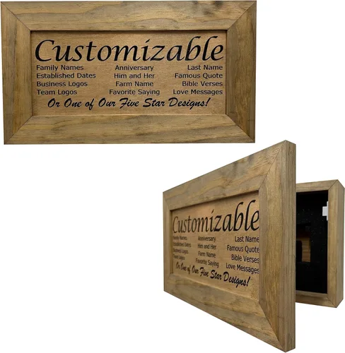 Miniatura 17 de Bellewood Designs Decoración de pared personalizable para armario de armas, caja fuerte personalizada para guardar tu pistola de forma segura a