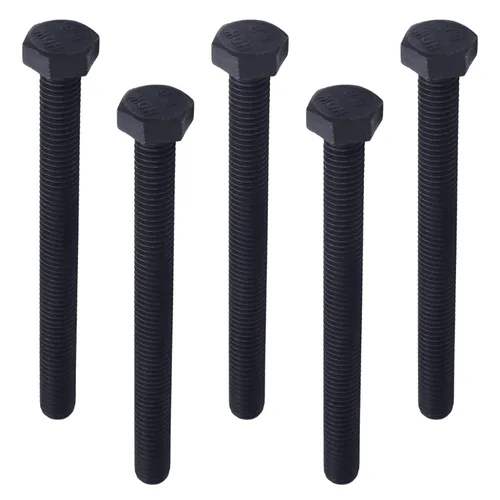 Miniatura 2 de Aicosineg 5 tornillos de rosca métrica M8 x 3.543 in, acero al carbono, grado 8.8, tornillos hexagonales de rosca métrica, tornillos hexagonales