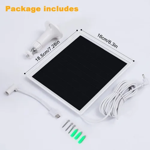 Miniatura 7 de Cargador de panel solar para cámara Ring, compatible con batería de cámara Ring Stick Up, batería de Ring Spotlight Plus/Pro, resistente al agua