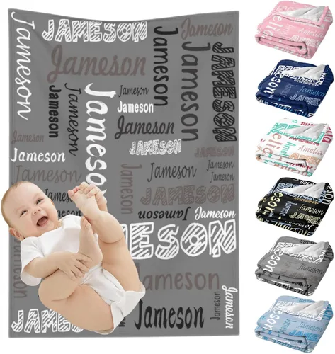 Miniatura 13 de Mantas de bebé personalizadas para niñas y niños, regalos personalizados para bebés, niñas y niños