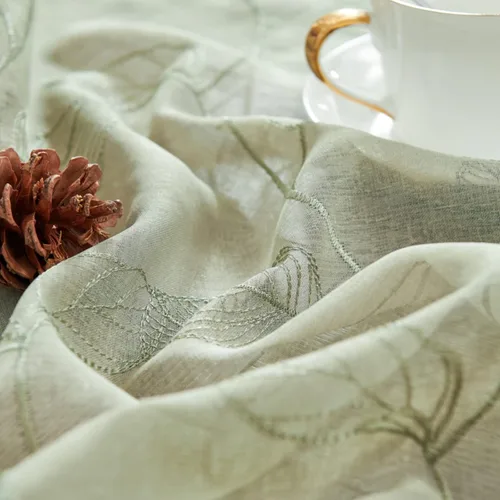 Miniatura 3 de Valance Cenefa de cocina con diseño bordado de hojas