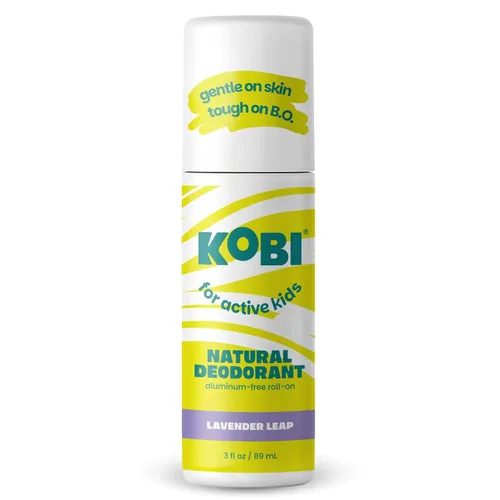Kobi Desodorante para niños activos, adolescentes, niñas, niños, natural, sin aluminio, fuerza deportiva - Lavender Leap