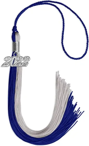 Miniatura 142 de Endea Graduation Borla de doble color con gota de fecha plateada (negro/oro antiguo, 2025)
