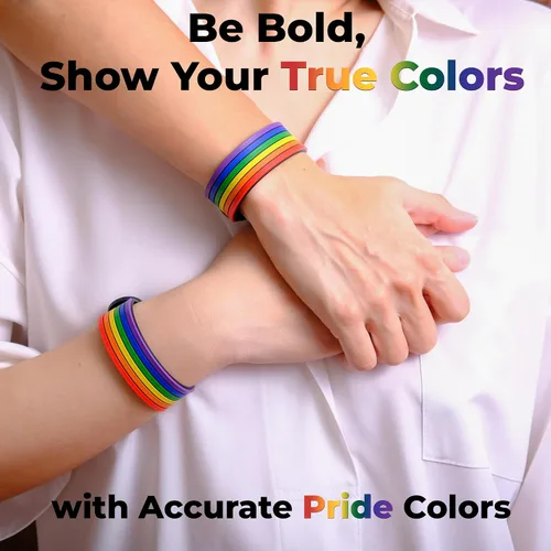 Miniatura 3 de Pulsera de orgullo arco iris para hombres y mujeres Bi Pride Bisexual Pulsera Lgbt regalos