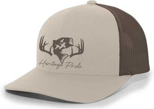 Miniatura 28 de Heritage Pride Sombrero de camionero de malla bordada para hombre de caza de pato de pesca de ciervos