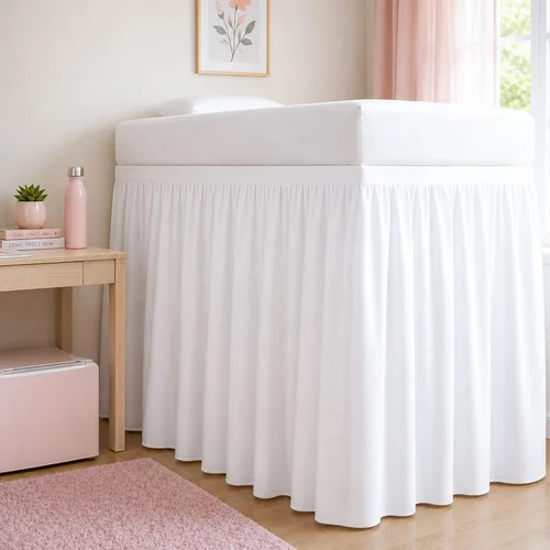 Miniatura 8 de Cottingon Falda de cama de dormitorio extendida de 30 pulgadas, tamaño individual XL, 100 % microfibra, con volantes de polvo, color blanco