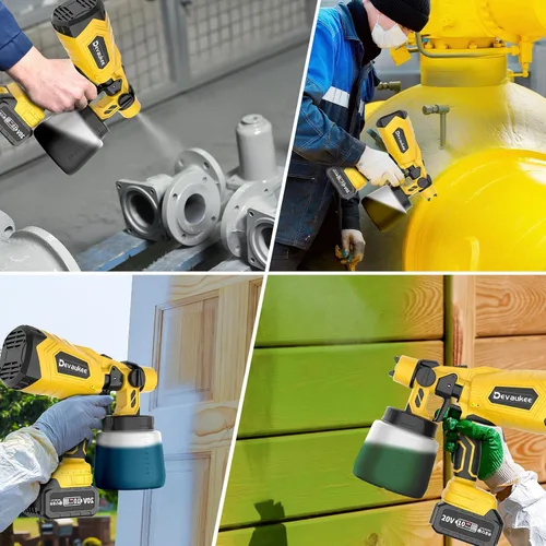 Miniatura 8 de Pulverizador de pintura inalámbrico de 4.0Ah con batería y cargador, pistola de pintura eléctrica de 800 W con 5 boquillas y 3 patrones