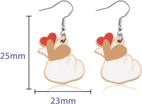 Miniatura 5 de k-Drama Gifts k Drama Pendientes Regalo Para Fans Kpop Coreano Dedo Corazón Joyería Kpop Joyería