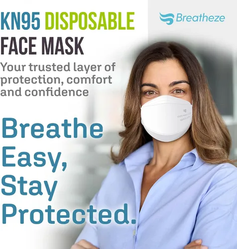 Miniatura 6 de Breatheze KN95 Face Masks Made in USA - Face Masks Disposable KN95 Mask - FDA Registered Masks
