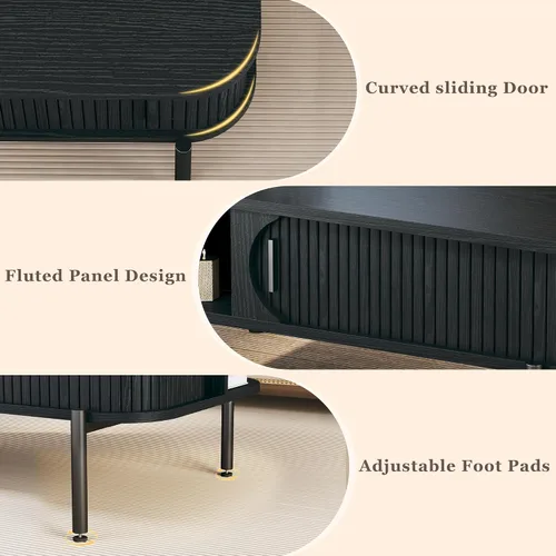 Miniatura 5 de Mesa de café, mesas de café modernas de mediados de siglo de 39.4" para la sala de estar, mesa de café con almacenamiento, estante abierto, mesa