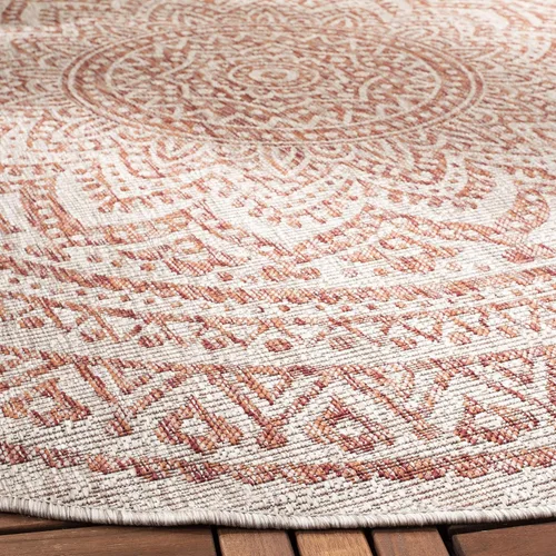Miniatura 106 de SAFAVIEH Alfombra lavable para exteriores, colección Courtyard - Pasillo de 2.3 x 8 pies, color beige claro y marrón claro, no desprende pelusa