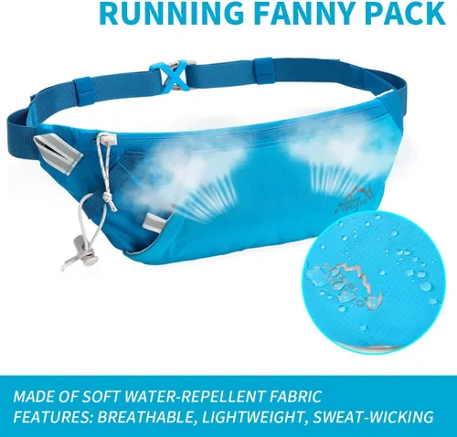 Miniatura 8 de INOXTO Cinturón delgado para correr con riñonera para mujeres y hombres, bolsa deportiva de cintura con botella de agua de 300ml para correr