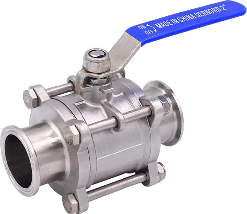 Miniatura 10 de DERNORD Válvula de bola sanitaria de 1 pulgada para trébol de tres abrazaderas de 1.5 pulgadas, acero inoxidable 304, revestimiento de PTFE