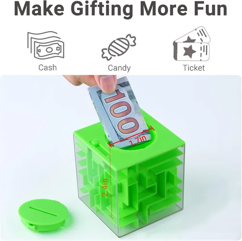 Miniatura 4 de Caja de rompecabezas laberinto de dinero iKeelo (paquete de 2) para niños y adolescentes, hace que dar regalos en efectivo sea más divertido