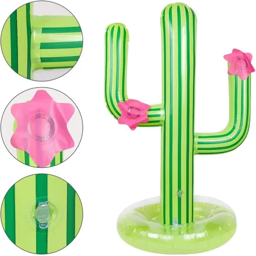 Miniatura 3 de Paquete de 3 juegos inflables de cactus, juego de lanzamiento de anillos de cactus, juguetes de piscina de cactus, flotante, natación, verano