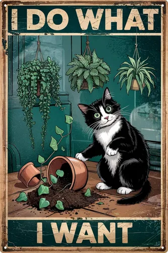 Miniatura 8 de Cartel divertido de gato negro en metal para decoración de baño, letreros de lata para baño, letreros de pared, decoración divertida para inodoro