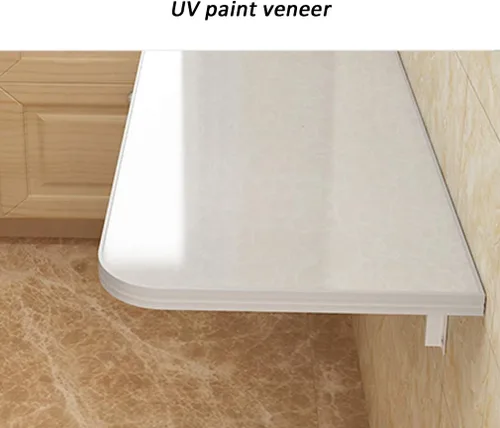 Miniatura 4 de Mesa plegable invisible para pared, mesa de comedor de madera de cocina, escritorio de ordenador de superficie de mármol, banco de trabajo