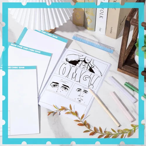 Miniatura 5 de Harloon 3 piezas de cómics en blanco de 6.6 x 10 pulgadas con paneles, dibuja tú mismo, plantillas de dibujos de cómics, diseños variados, diseños