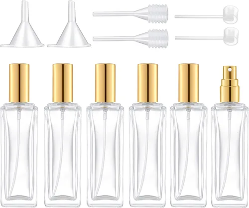 Miniatura 8 de Botella atomizadora de vidrio de 1.0 fl oz, botellas de perfume de 1 oz vacías, atomizador de vidrio, botella atomizador de viaje pequeña recargable