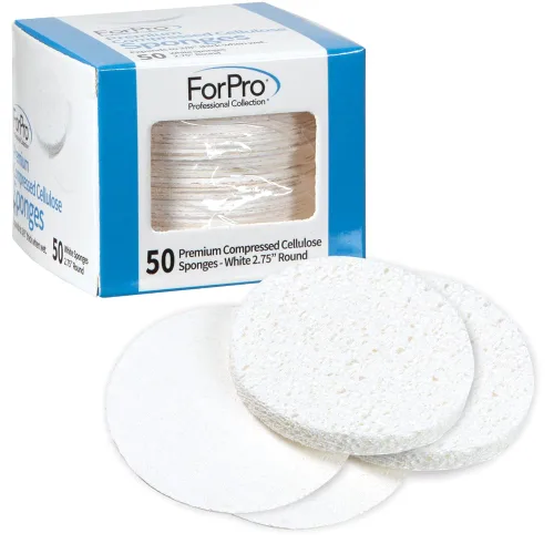 Miniatura 4 de ForPro Professional Collection Esponjas faciales comprimidas de alta calidad, 50 esponjas de celulosa para limpieza facial, exfoliación y Natural