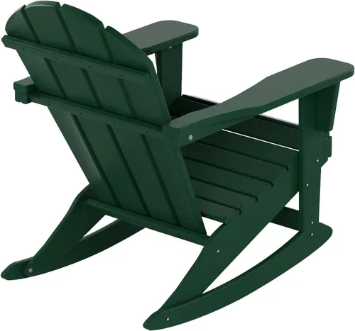 Miniatura 38 de WestinTrends Silla mecedora Malibu de poliéster para exterior/patio Adirondack, Negra