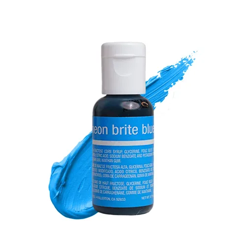 Chefmaster Neon Brite Blue Liqua-Gel® Colorante de alimentos | Color vibrante | Tinta profesional para glaseado, glaseado, fondant | Horneado y