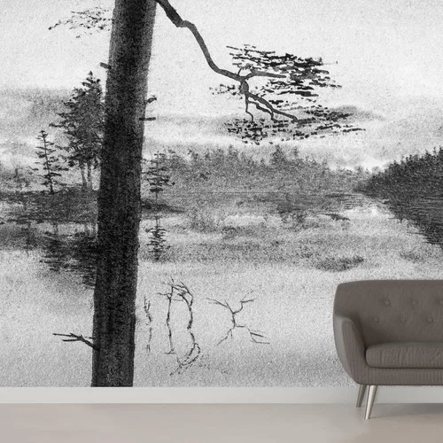 Miniatura 16 de SIGNWIN Adhesivo mural removible para pared, acuarela, pastel, tormenta, nube, lago, pantano, naturaleza, desierto, bellas artes, duotono, paisaje