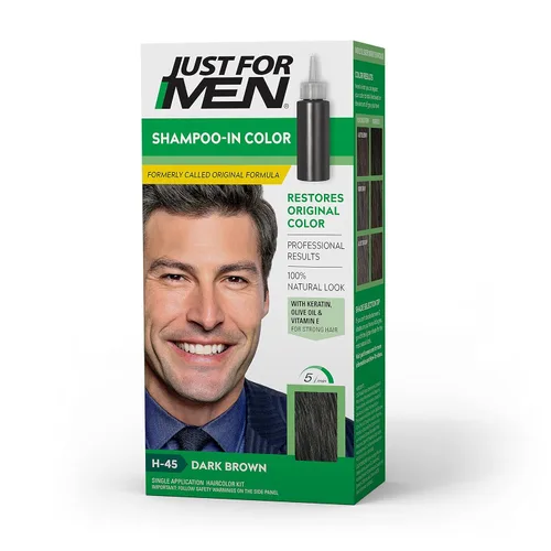 Miniatura 8 de Just For Men Champú en color (antes fórmula original), tinte de cabello para hombre con queratina y vitamina E para un cabello más fuerte, marrón