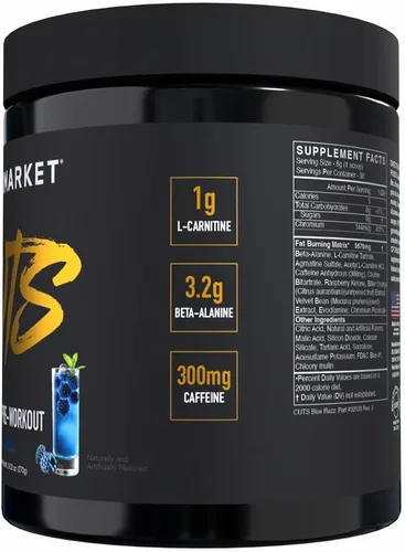 Miniatura 2 de BLACKMARKET CUTS - Mezcla de bebida energética en polvo saborizada para hombres y mujeres, ideal para definición muscular, termogénica, sin